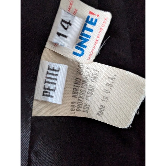 Vintage Navy Calvin Klein Women's 100% Merino Wool Pea Coat Size 14P - Picture 6 of 8